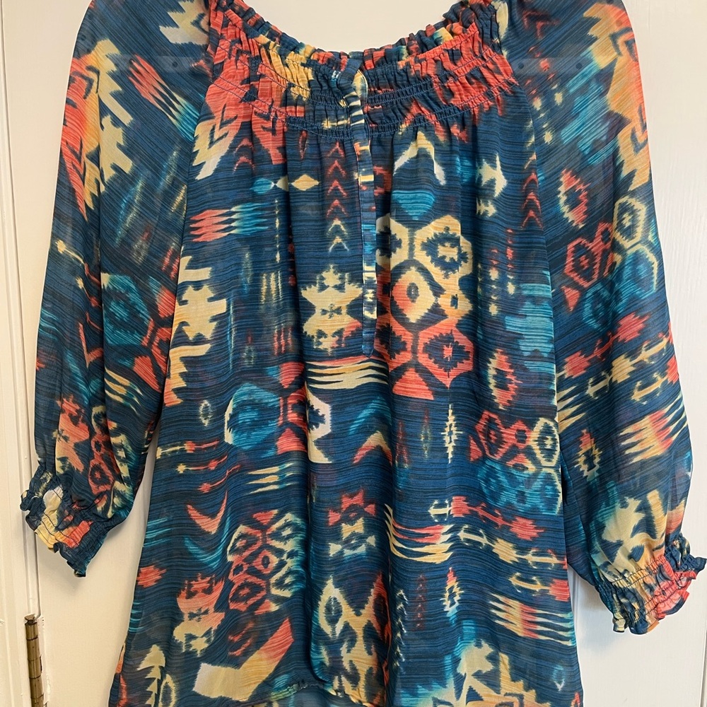 Chico's Colorful Patterned Women's Top size 1